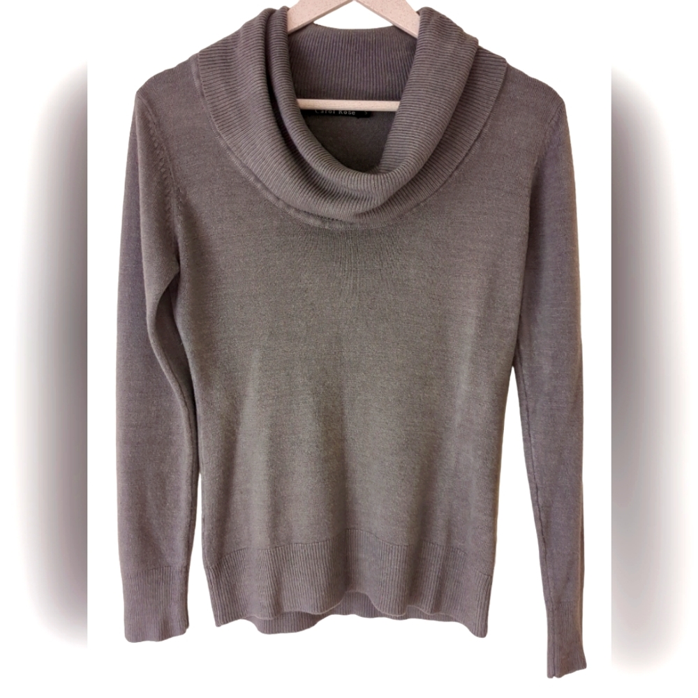 Grey Cowl Neck Sweater